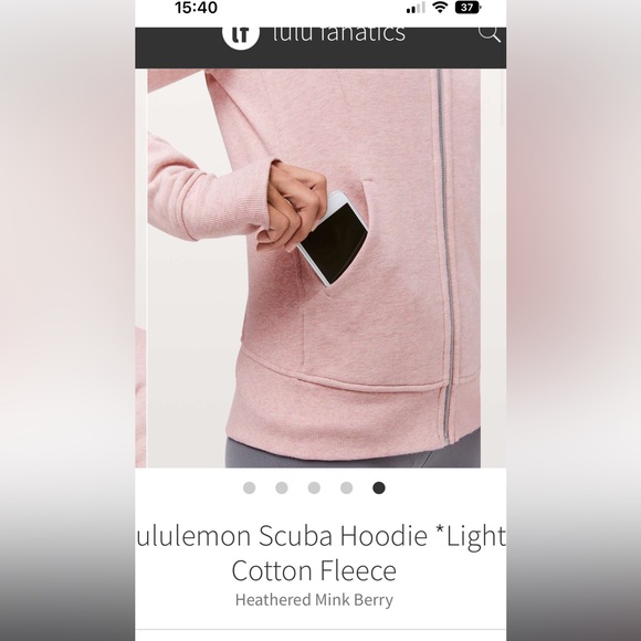 SOLD!! 💔 Lululemon Heathered Mink Berry Scuba Hoodie Full Zip Cotton Fleece - Picture 5 of 16